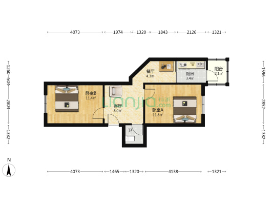 华丽小区 2室2厅1卫 49平方