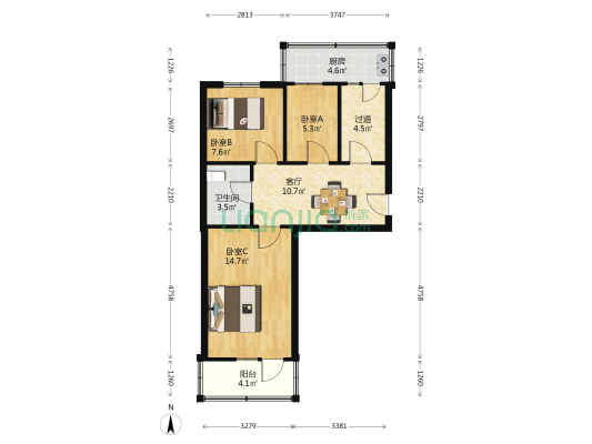 林场南小区 3室1厅1卫 65平方