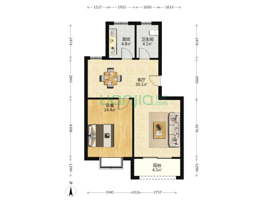 新安苑 1室1厅1卫 70平方
