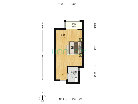 四季花语六期 1室0厅1卫 43平方