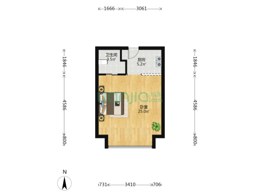 力量盈通广场 1室0厅1卫 47平方