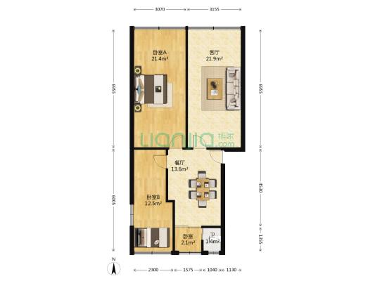延安西路111号 3室2厅1卫 81平方