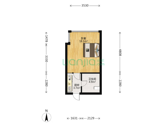 金茂大厦 1室0厅1卫 42平方