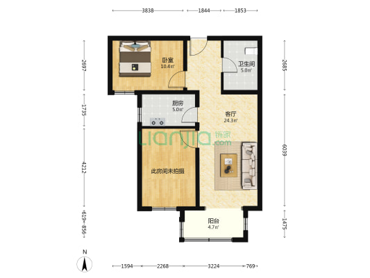 西山湖文苑 1室1厅1卫 91平方