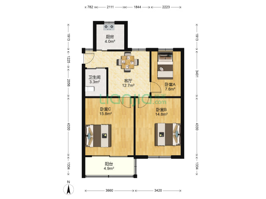 扬子十村 3室1厅1卫 80平方