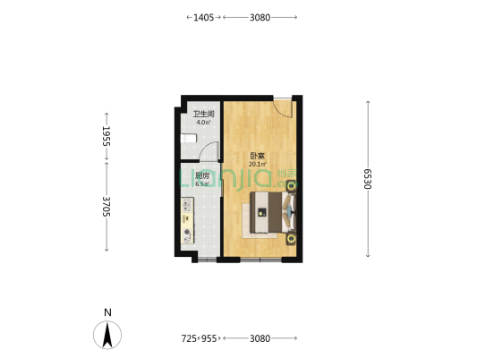 黎明生活坊 1室0厅1卫 45平方