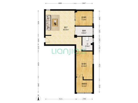 通伸北街 2室1厅1卫 87平方