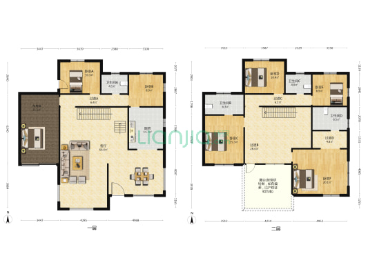 东湖水岸 6室1厅4卫 271平方