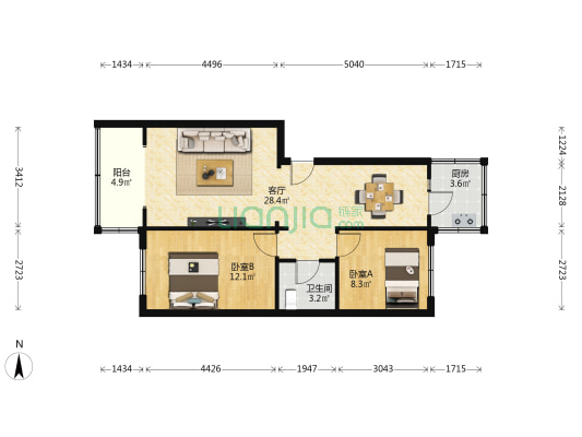 兰州市安宁区深沟石化厂小区 2室1厅1卫 79平方