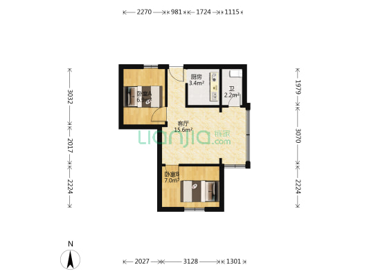 兴隆东巷14号 2室1厅1卫 48平方