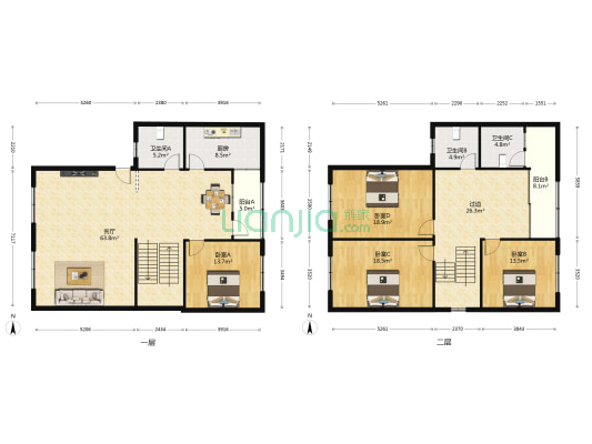 永通北街97号 4室1厅3卫 255平方