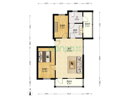 燎原一巷 2室1厅1卫 72平方