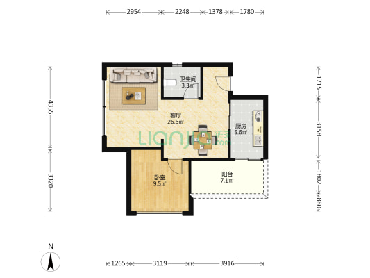 街子印象 1室1厅1卫 42平方