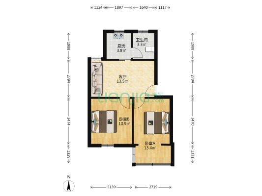 安居小区 2室1厅1卫 56平方
