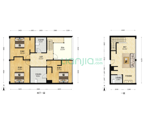 金奥国际公馆 3室1厅3卫 189平方
