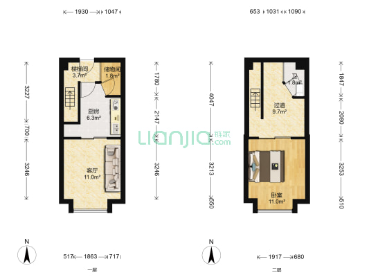 星湖花海 1室1厅1卫 34平方