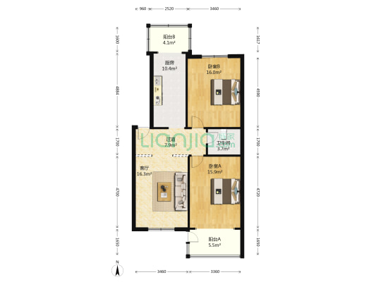 阳春楼 2室1厅1卫 98平方