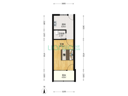 玛瑙大楼 1室0厅1卫 41平方