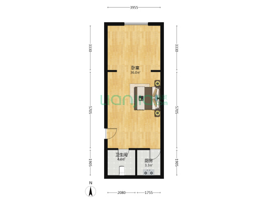 坤腾·理想城 1室0厅1卫 63平方