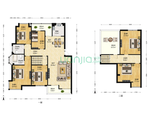 东方塞纳 6室2厅2卫 146平方