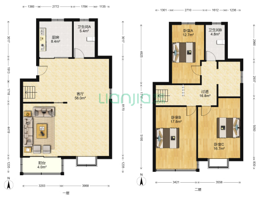 吴城仕家 3室1厅2卫 177平方