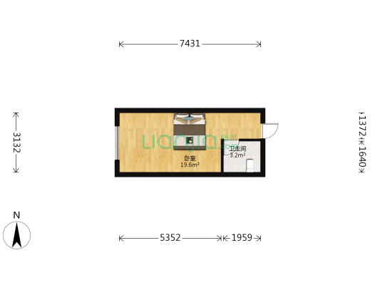 城市之光 1室0厅1卫 33平方