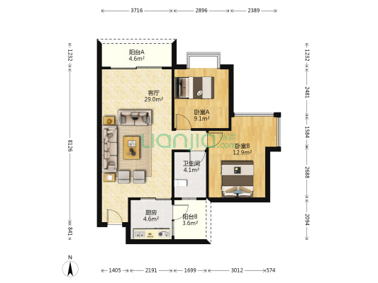 碧海豪庭 2室1厅1卫 79平方