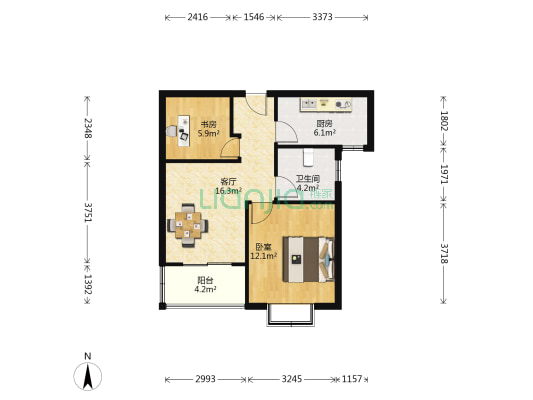 浒墅人家 2室1厅1卫 68平方