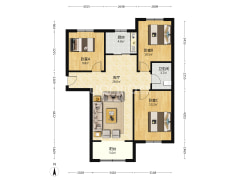 高铁东站 牛津花园三居 百米楼间距  业主自住精装-涿州鹏渤印象城牛津花园户型图