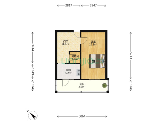 二酉街 1室0厅0卫 44平方