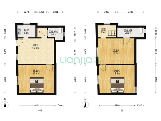 施林巷散盘 3室1厅2卫 76平方