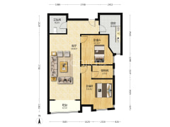 钻石商圈  御景园精装两居  双卫  好位置  拎包入住-涿州君临天下御景园户型图