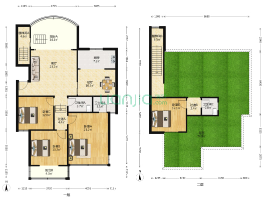 兰溪花园5区 4室2厅3卫 143平方