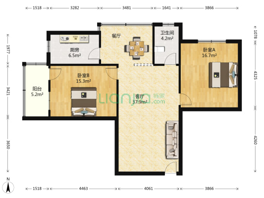 规划小区 2室1厅1卫 100平方