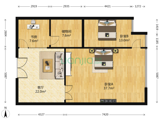 雍和大厦 3室1厅0卫 120平方
