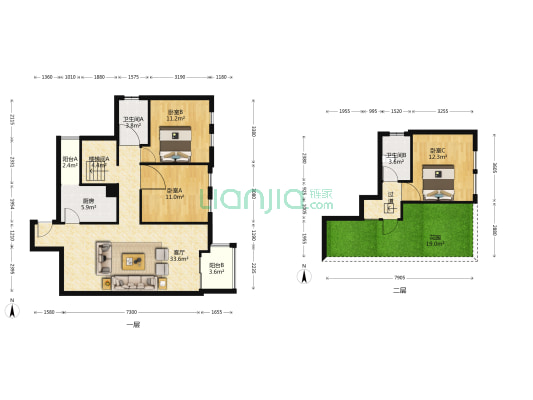 南华春天 3室1厅2卫 131平方
