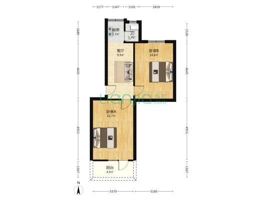 复兴社区 2室1厅1卫 47平方
