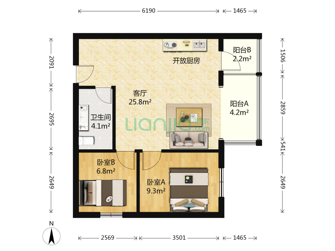 白石桥南 楼龄新满五年唯一 落地大飘窗 临地铁-北京海赋国际二手房