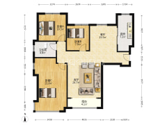 房本满二 南北向3居 户型方正 全天采光-涿州鸿坤理想湾北区户型图