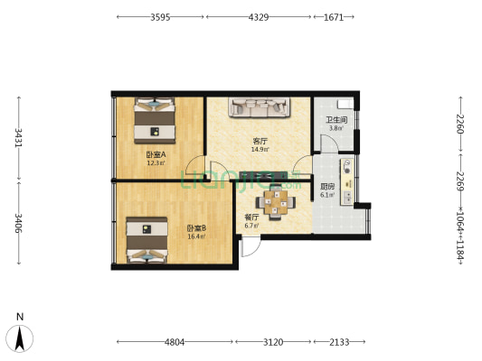 道塘巷42号 2室2厅1卫 72平方