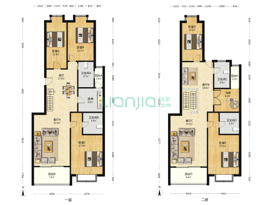 宛平南苑 6室4厅4卫 247平方