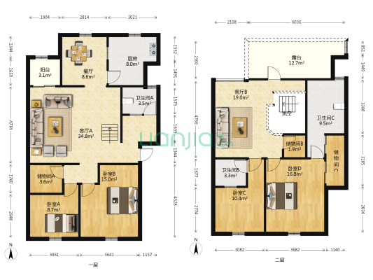 金寿园 4室3厅3卫 197平方