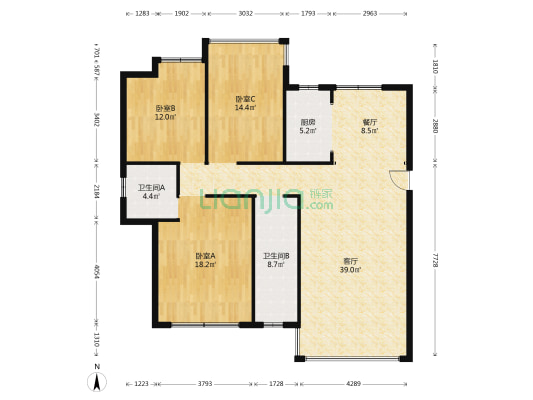 武陵书香苑 3室2厅2卫 146平方