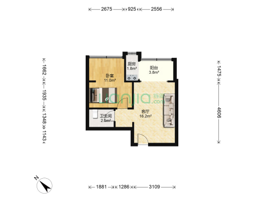 东城拐下街20号 1室1厅1卫 37平方