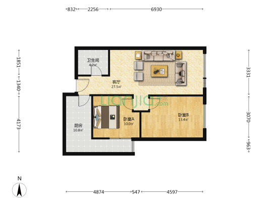昆明湖绮园 2室1厅1卫 83平方