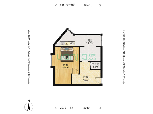 白鹭文具厂宿舍 1室0厅1卫 36平方