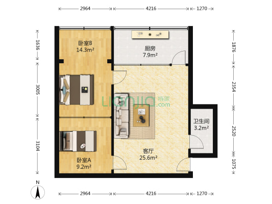 亨达小区 2室1厅1卫 71平方