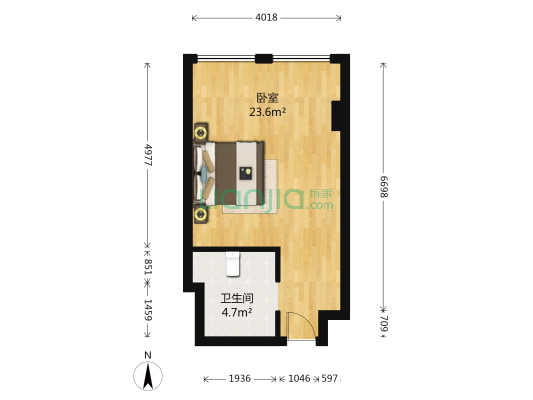 泰富世界城 1室0厅1卫 42平方