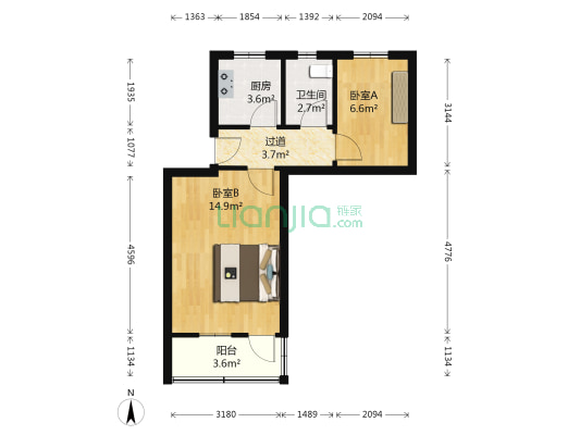 宁港二村 2室0厅1卫 44平方