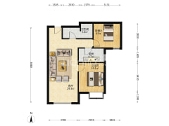 业主诚心出售，看房方便，带装修，中间楼层无遮挡-涿州三利中和城二期C区户型图